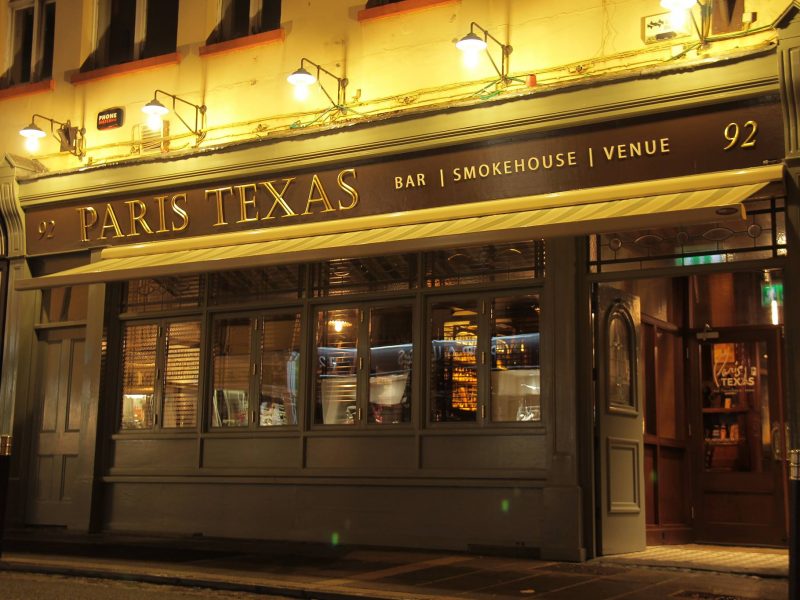Paris Texas Bar & Restaurant - Outside at Night
